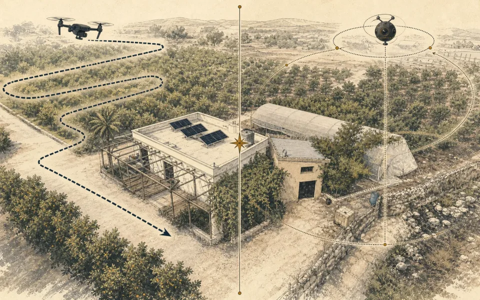 Illustrated rural property drone comparison